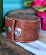 Winged Heart Recycled Leather Cuff