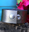 Dressy Pearl and Rhinestone Recycled Leather Cuff
