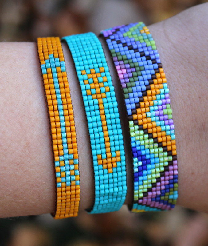 Jada Hand Loomed Beaded Bracelet Colorful Geometric Pattern