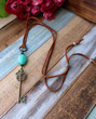 Brass Key Turquoise Necklace Bohemian Jewelry by Ever Designs