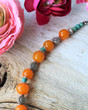Orange and Turquoise Bohemian Necklace