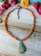 Orange and Turquoise Bohemian Necklace