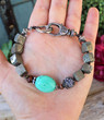 Turquoise and Pyrite Knotted Bracelet