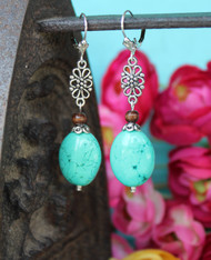 Turquoise Leverback Earrings
