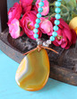 Agate Slice Turquoise Necklace
