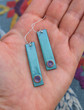 Enameled Copper Earrings - Zen Blue and Purple