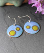 Enameled Copper Earrings - Psychedelic Blue and Green