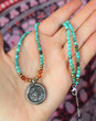 True North Compass Turquoise Beaded Necklace