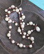Crocheted Dimpled Pearl Boho Necklace