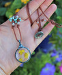 Yellow Pressed Flower Bohemian Necklace