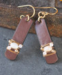 The Claire Earrings -  Wire Wrapped Pearl Leather Earrings