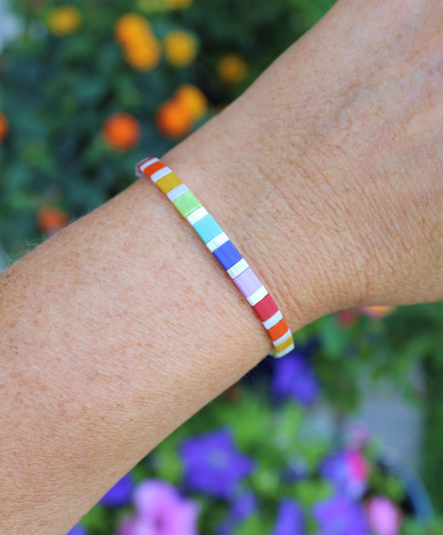 Rainbow Tile Tila Stretch Bracelet