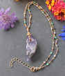 Wire-Wrapped Rough Raw Amethyst Necklace