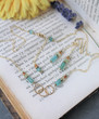 Roman Glass Necklace Set "Romulus" Gold Chain Blue Recycled Glass