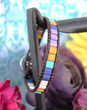 Dragonfly Leather Wrap Tile Bracelet Retro Color Mix