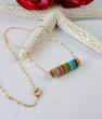 ROLLO Necklace Ushuaia Rainbow Pastel Gradient Ombre Gold Chain Dainty 