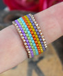 Beaded Ring Band - Fiesta Colorful Bright Fun Colors Peyote Wide Band