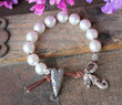 White Pearl Bohemian Knotted Bracelet