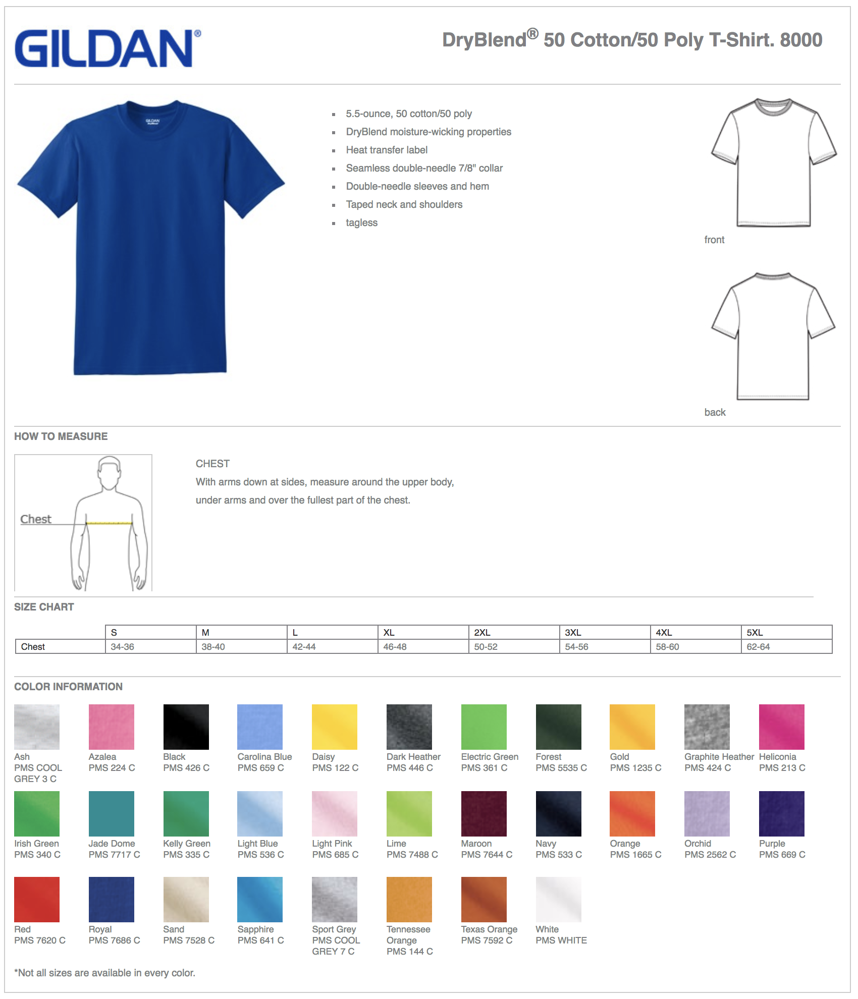 gildan 50 50 custom t shirts elevation sports gildan dryblend color chart