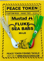 Fluke & Black Sea Bass Rigs - 2" Ghost Sand Eel Jig Rigs