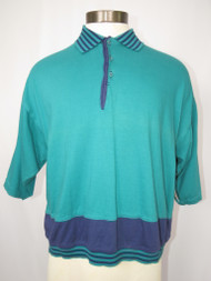 "Fizz-Ed" Green & Blue Striped Shirt