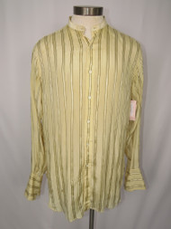 "Nofade" Champagne Striped Silk Button Up Shirt