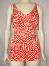 "Cole of California" Red & White One Piece Swimsuit