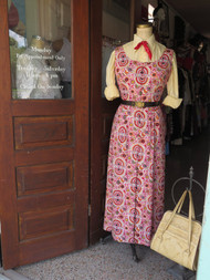 "Thai Bangkok" Red Cotton Print dress