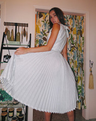 SOLD "Suzy Perette" White Pleated Dress