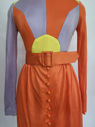Deadstock 3pc. Sunrise Print Bodysuit, Skirt, & Belt