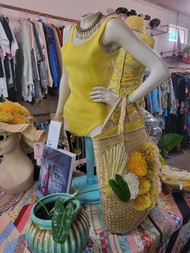 "Woolastic" Yellow Wool One Piece SwimSuit