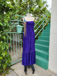"Mary McFadden" Purple Fortuny Pleated Goddess Gown