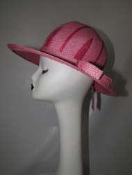 "Dachettes" Light & Dark Pink Wicker Cartwheel Hat