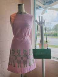 "The Vested Gentress" Pink Gingham Dress with Horse Embroidery 