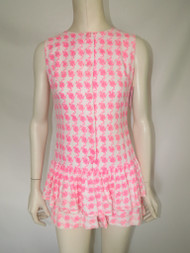 "Martha Sliey" 2pc .Neon Pink Playsuit & Bonnet