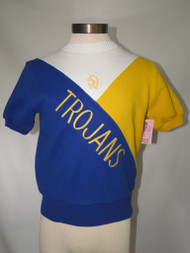 "Trojans" Blue and Yellow Knit Top