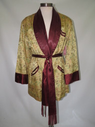 "Dynasty" Yellow and Maroon Robe with Oriental Print