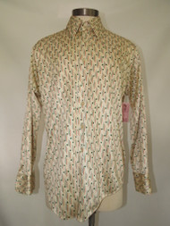 "K-Mart" Cream With Red & Green Pattern Top