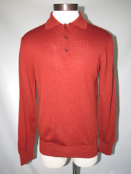 "Bonwit Teller" Burnt Orange Wool Collared Buttoned Shirt