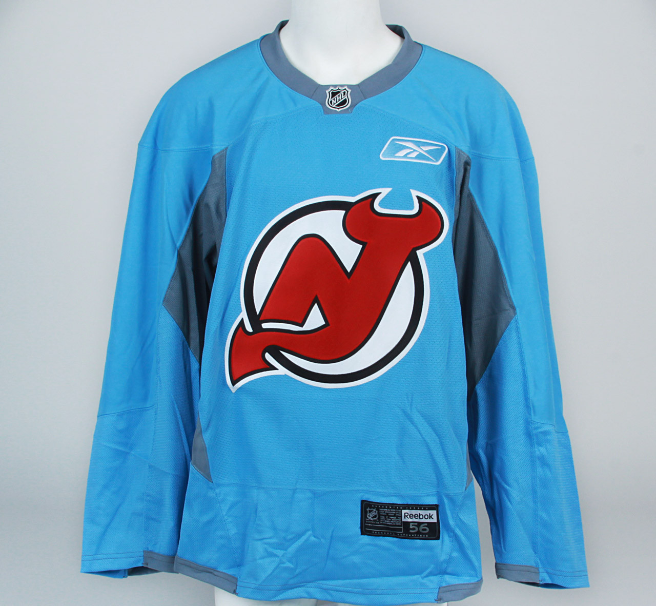baby blue and red jersey