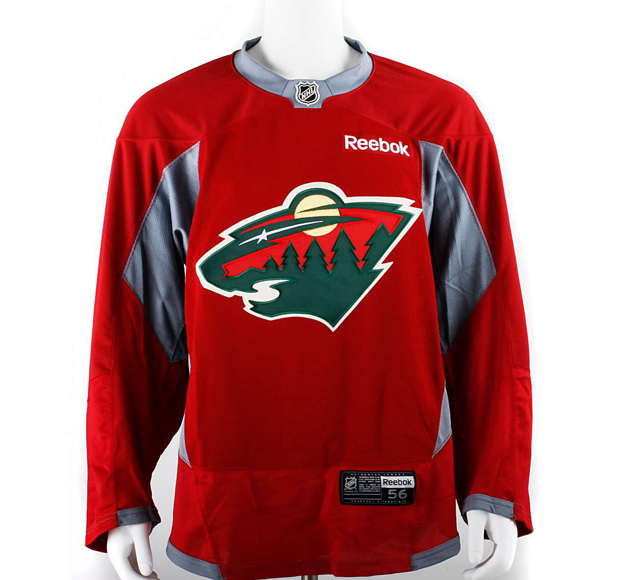 Practice Jersey - Minnesota Wild - Maroon Reebok Size 56 - Pro Stock Hockey