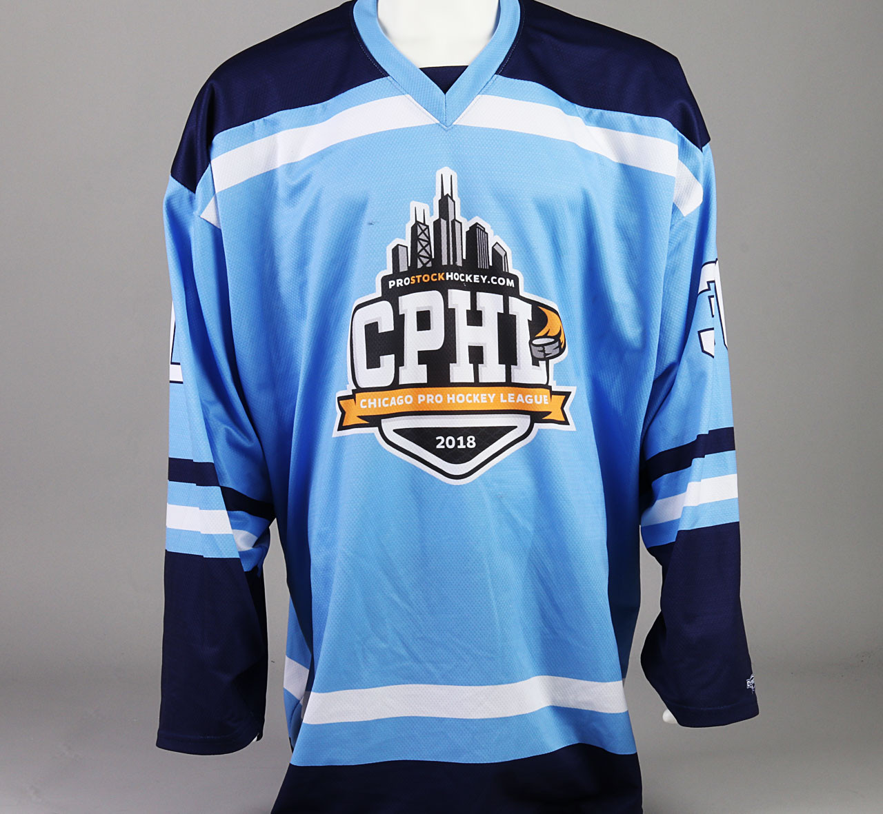 Large Baby Blue Chicago Pro Hockey League Jersey Pro Stock Hockey