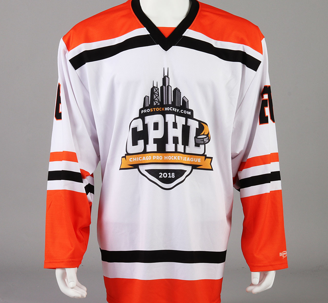 Large Orange Chicago Pro Hockey League Jersey - Nathan Clurman - Pro ...