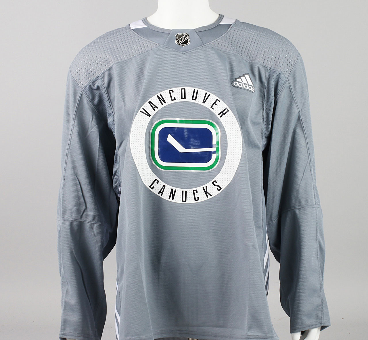 Practice Jersey Vancouver Canucks Gray Adidas Size 58 Pro Stock Hockey