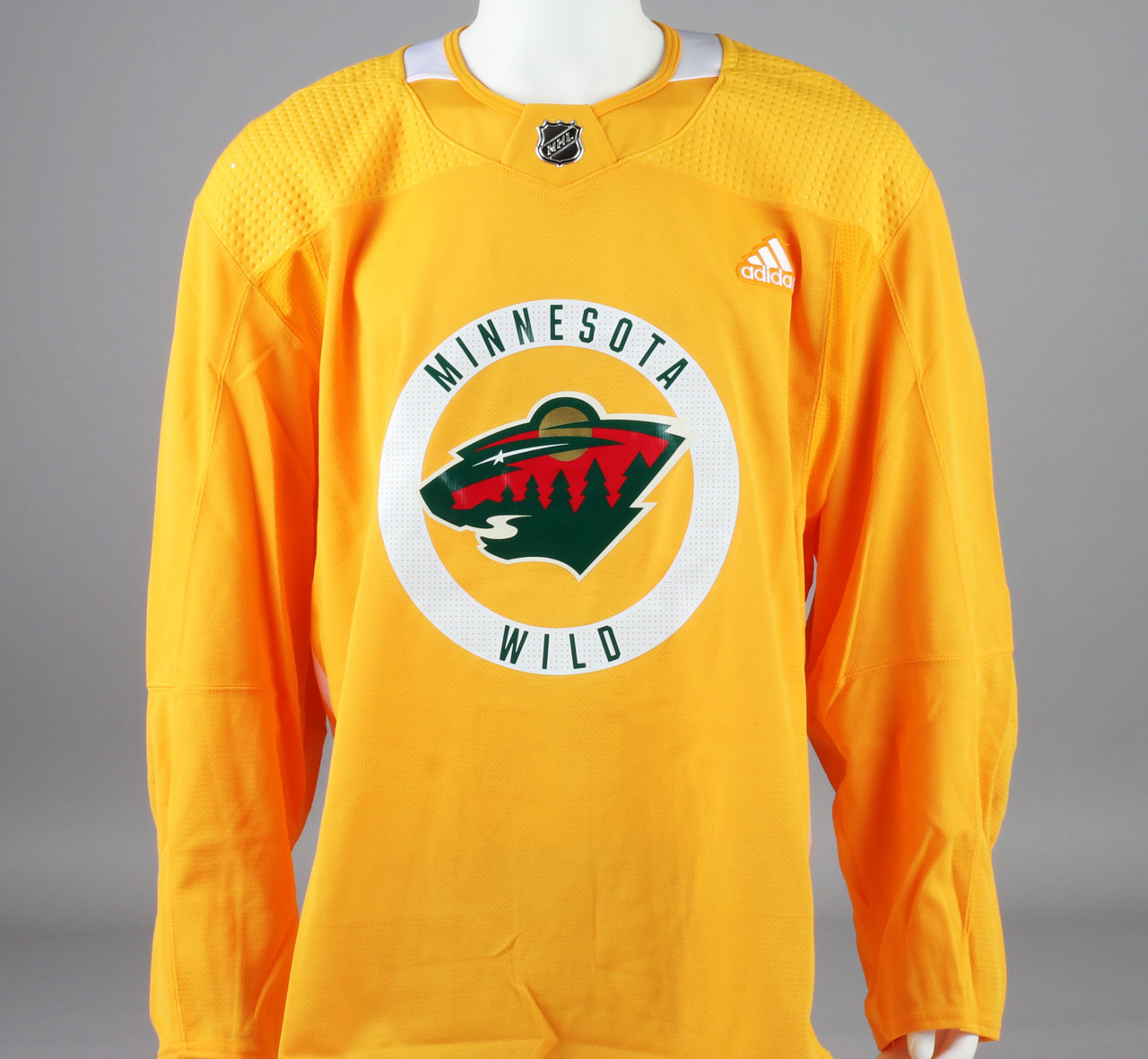Practice Jersey - Minnesota Wild - Yellow Adidas Size 58 - Pro Stock Hockey