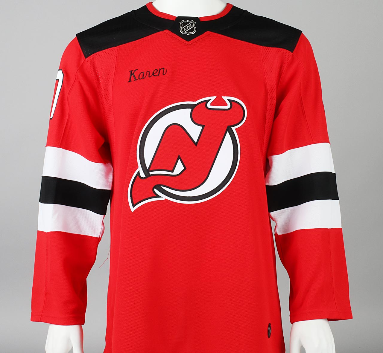 Game Jersey Devils - Red Adidas Size 46 - Pro Stock Hockey