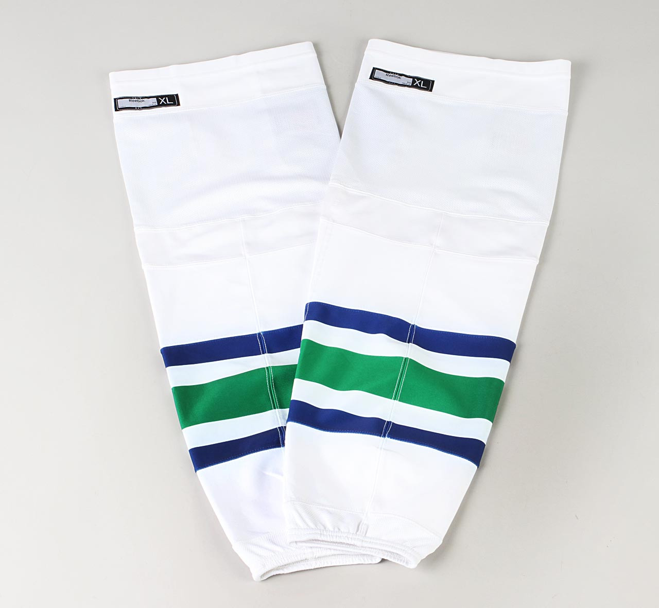 Game Sock - Vancouver Canucks - White Reebok Size XL #2 - Pro Stock Hockey