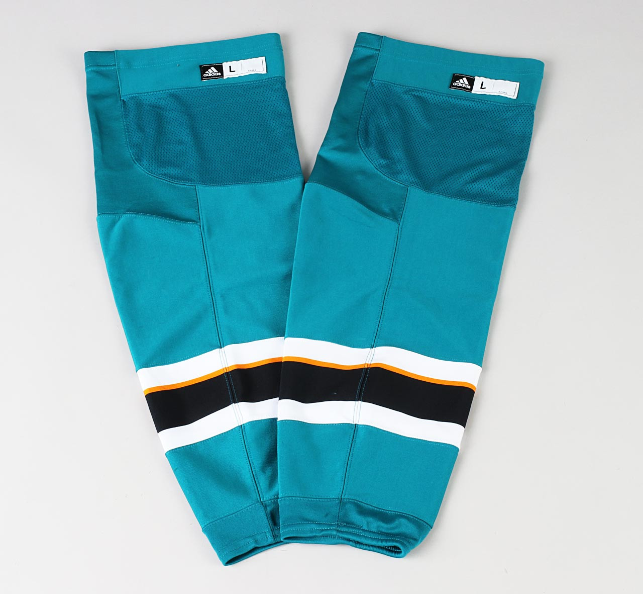 uitdrukken dosis Vol Game Sock - San Jose Sharks - Teal Adidas Size XL+ - Pro Stock Hockey