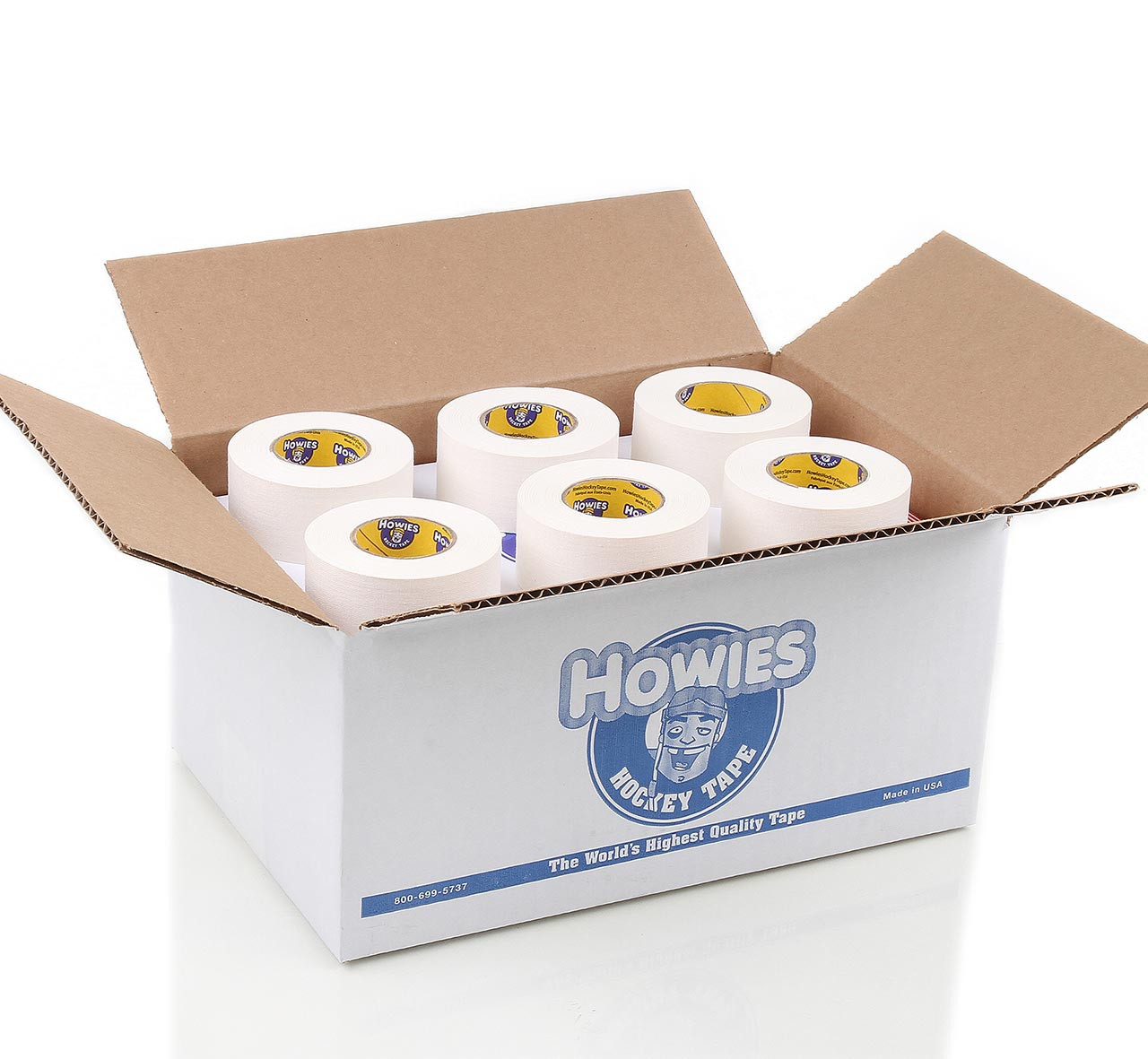 Howies 1.5” White Cloth Hockey Tape 24pk Pro Stock Hockey