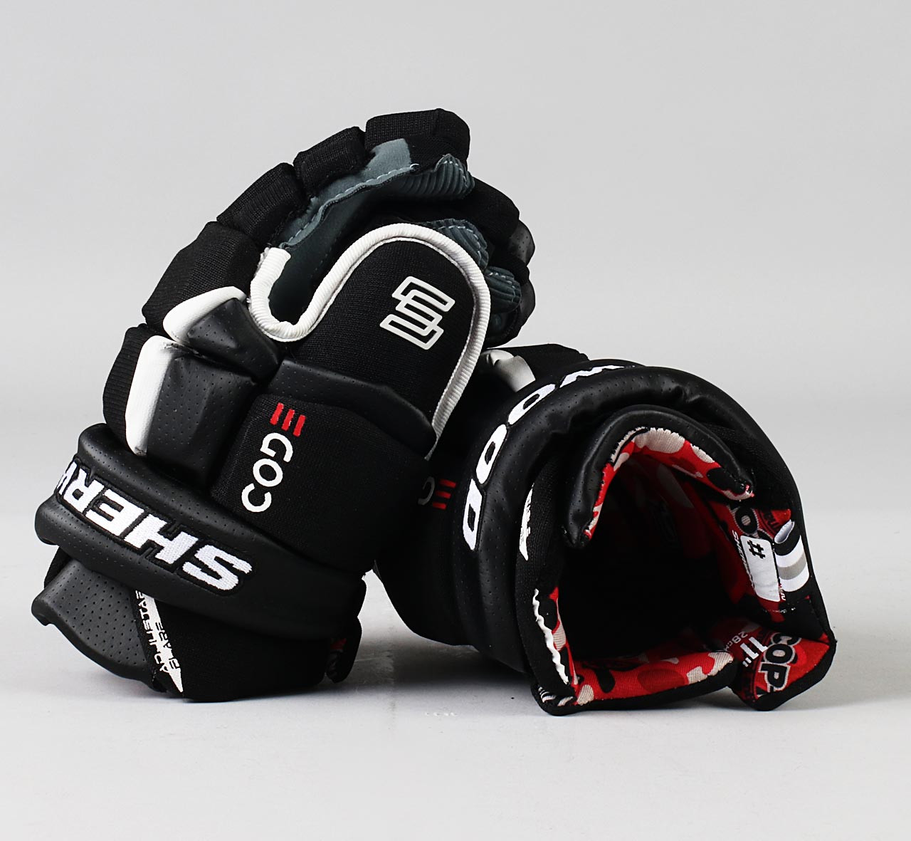 11" Sherwood Code V Black Gloves Pro Stock Hockey